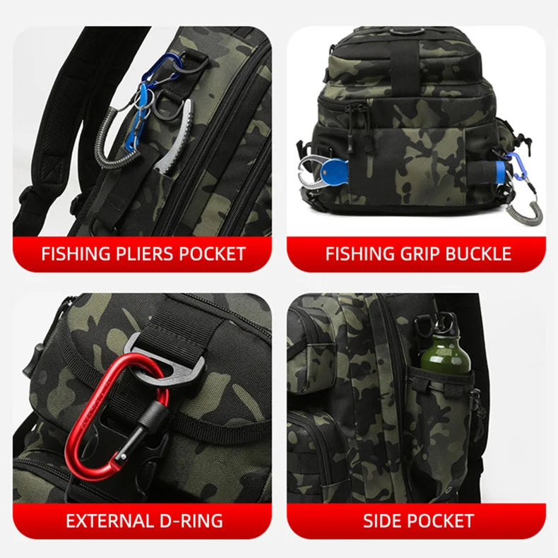 Climbing Backpack Men Fishing Gear Box Storage Lure Chest Bag Multifunction Tactical Outdoor Travel Camping Hiking Sling Bags