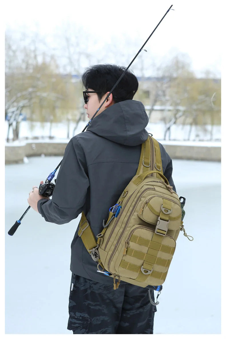 Climbing Backpack Men Fishing Gear Box Storage Lure Chest Bag Multifunction Tactical Outdoor Travel Camping Hiking Sling Bags