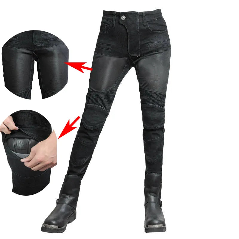 Camo Dual Spring Summer Riding Collection Women Moto Pants Classic Denim Motorcycle Female Pants Motocicleta Elastic Fit Jeans