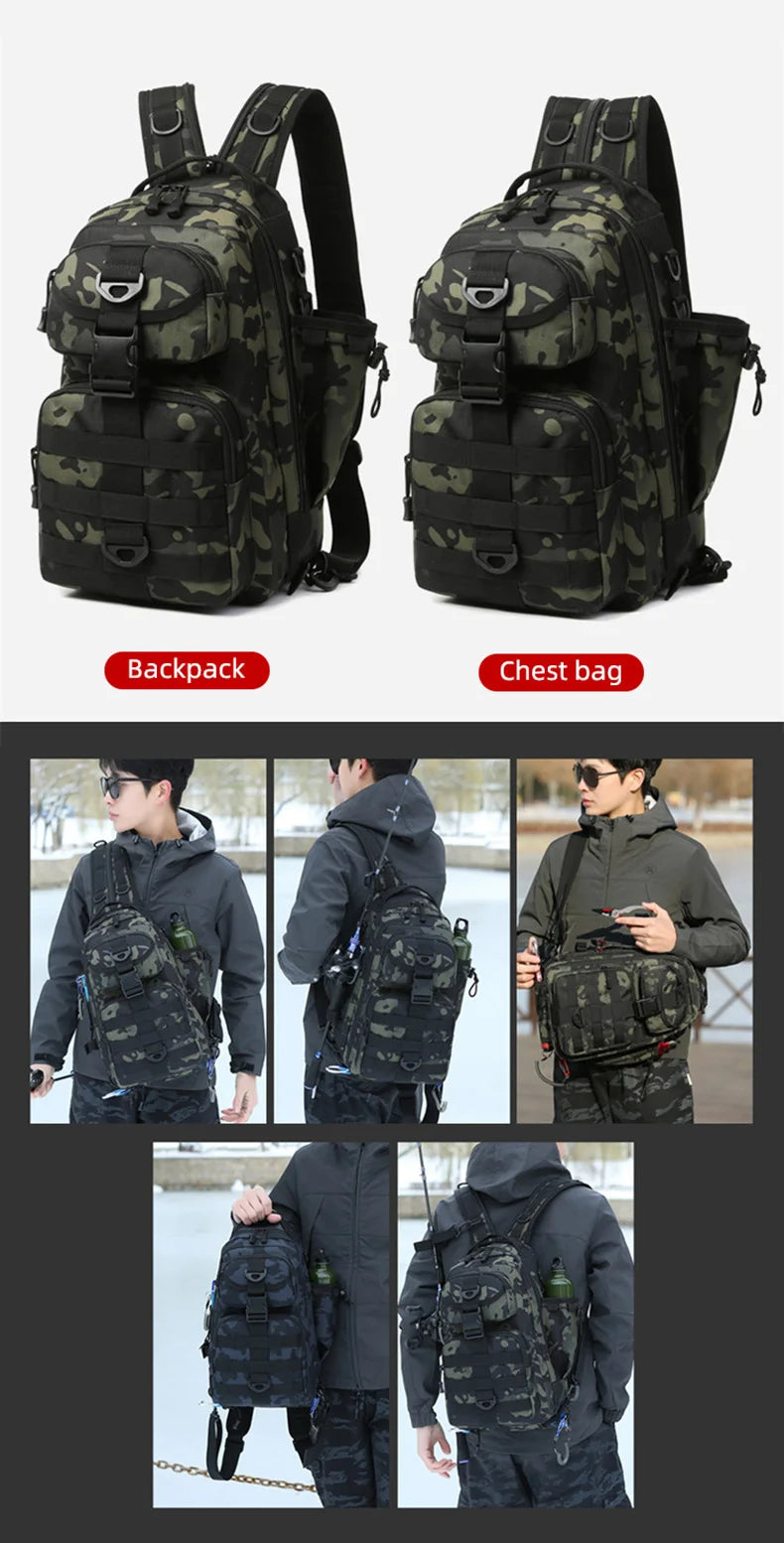 Climbing Backpack Men Fishing Gear Box Storage Lure Chest Bag Multifunction Tactical Outdoor Travel Camping Hiking Sling Bags
