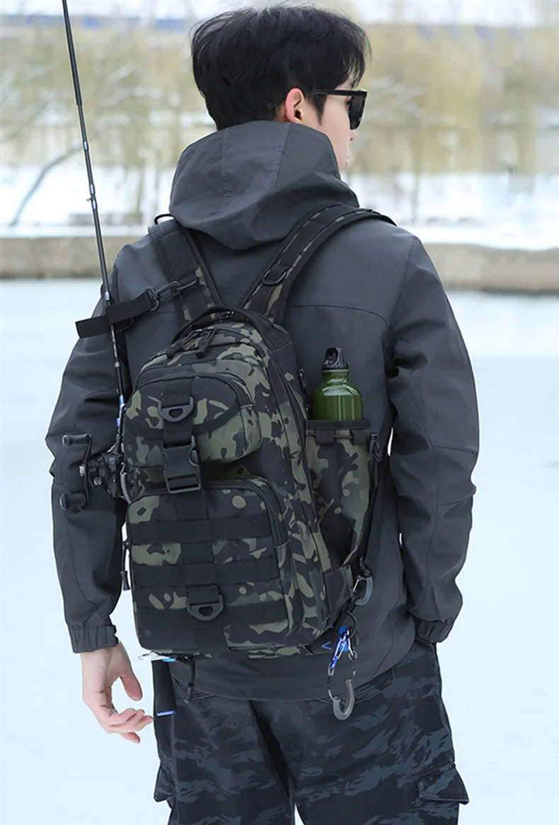Climbing Backpack Men Fishing Gear Box Storage Lure Chest Bag Multifunction Tactical Outdoor Travel Camping Hiking Sling Bags
