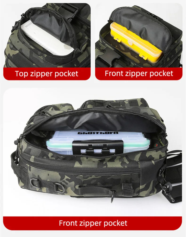Climbing Backpack Men Fishing Gear Box Storage Lure Chest Bag Multifunction Tactical Outdoor Travel Camping Hiking Sling Bags