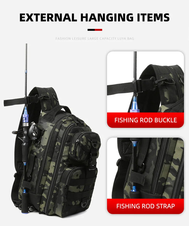 Climbing Backpack Men Fishing Gear Box Storage Lure Chest Bag Multifunction Tactical Outdoor Travel Camping Hiking Sling Bags