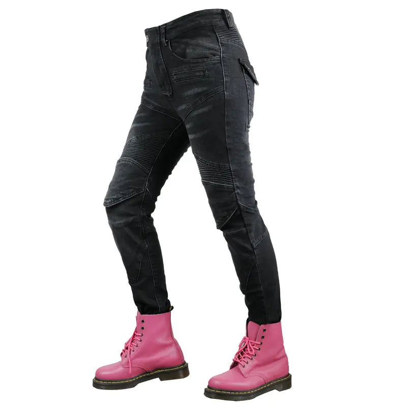 Camo Dual Spring Summer Riding Collection Women Moto Pants Classic Denim Motorcycle Female Pants Motocicleta Elastic Fit Jeans