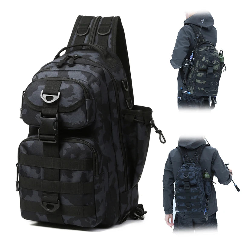 Climbing Backpack Men Fishing Gear Box Storage Lure Chest Bag Multifunction Tactical Outdoor Travel Camping Hiking Sling Bags