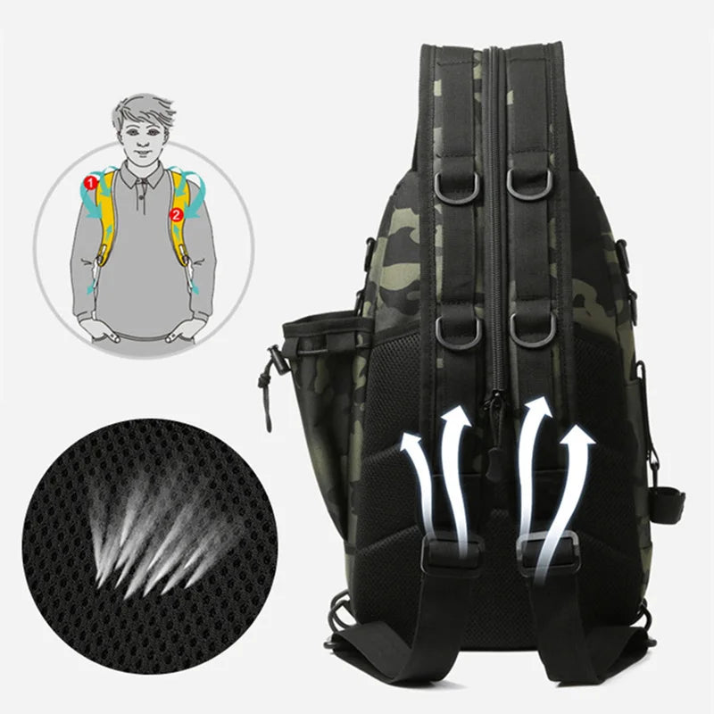 Climbing Backpack Men Fishing Gear Box Storage Lure Chest Bag Multifunction Tactical Outdoor Travel Camping Hiking Sling Bags