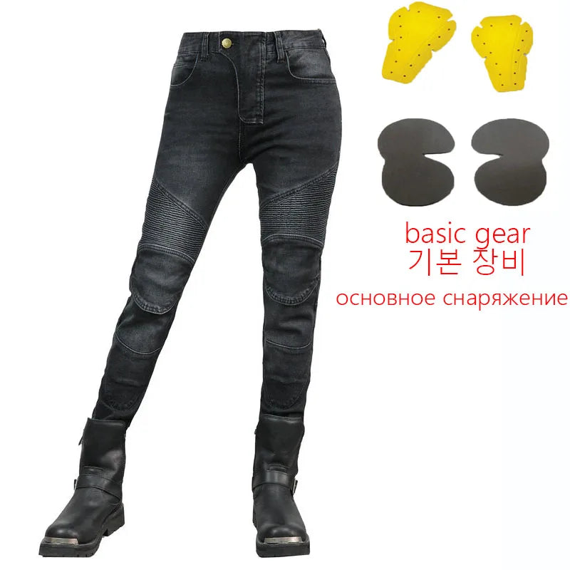 Camo Dual Spring Summer Riding Collection Women Moto Pants Classic Denim Motorcycle Female Pants Motocicleta Elastic Fit Jeans